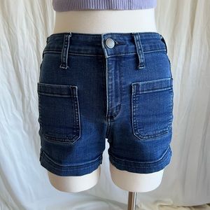 High Waist Denim Sailor Shorts